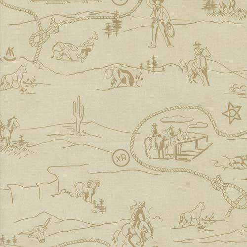 Saddle Ranch - Westward Landscape - Trail Dust - tan tone on tone scenic