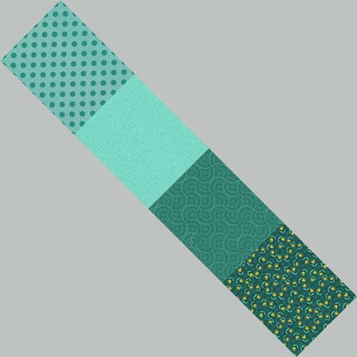 50 Years of Moda - Four in One- Aqua - four light to dark aqua prints
