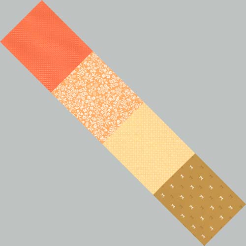 50 Years of Moda - Four in One- Marigold - four orange/gold prints