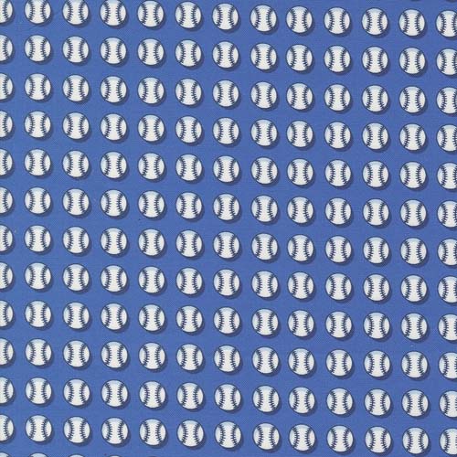 Play Ball - Fastball -Blue Jay rows of baseballs on blue