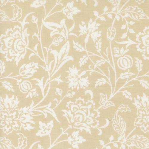 Agatha Road - Harvest Floral - Smoke - cream floral on light tan