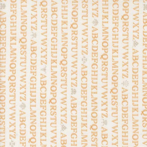Agatha Road - Alphabet Text -Ghost/Pumpkin - orange text on cream