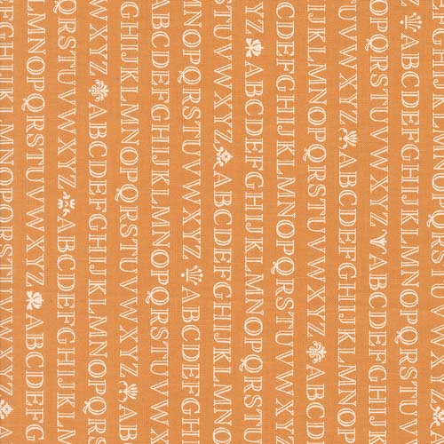 Agatha Road - Alphabet Text -Pumpkin - cream text on orange