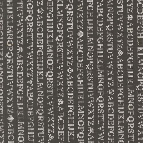 Agatha Road - Alphabet Text -Midnight - Cream text on black