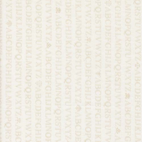 Agatha Road - Alphabet Text -Ghost - tone on tone cream text on cream