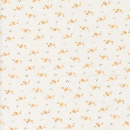 Agatha Road - Tiny Pumpkins -Ghost/Mult - orange pumpkins& tan dots on cream