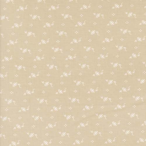 Agatha Road - Tiny Pumpkins -Smoke -cream ditsy on light tan