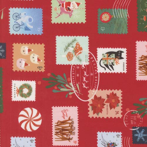 Tiny Christmas - Christmas Stamps - Red - christmas stamps on red