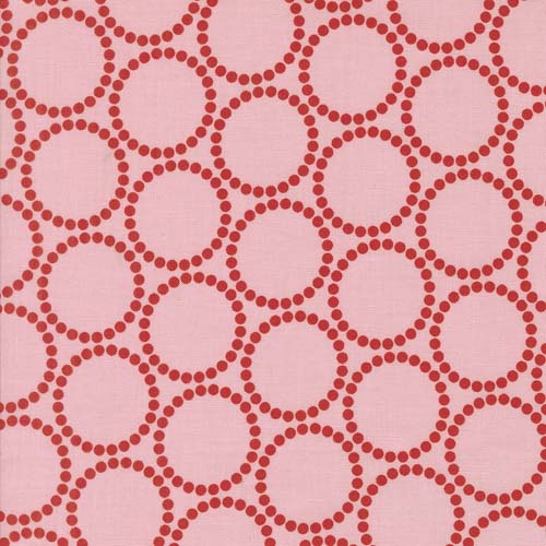Tiny Christmas - Pearl Bracelets - Cotton Candy- red dotted circles on pink