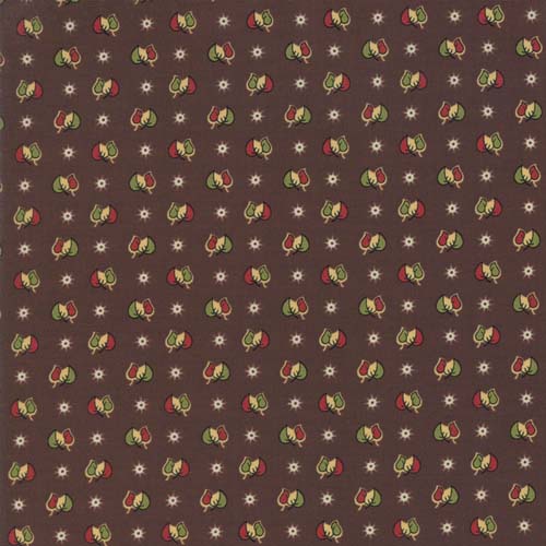 Glad Tidings by Jo Morton - Two leaves & a star on dark brown