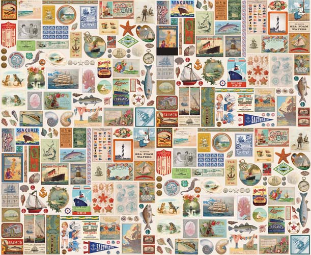Saltwater - Flat Lay Collage - Nautical - Sea & beach themed memorabilia