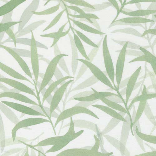 Chickadee - Zephyr - Sage - green leaf silhouettes on white