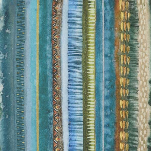 Desert Oasis - New Native Stripes - Spruce- multi textured stripes by Create Joy