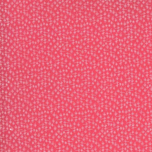 Break of Day - Chicken Scratch - Honeysuckle - white cross hatches on dark pink