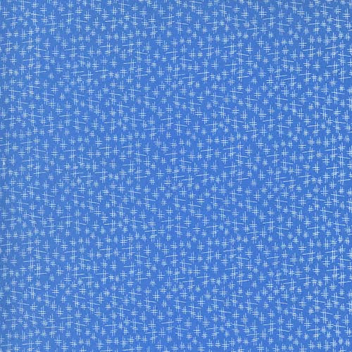 Break of Day - Chicken Scratch - Cornflower - white cross hatches on medium blue