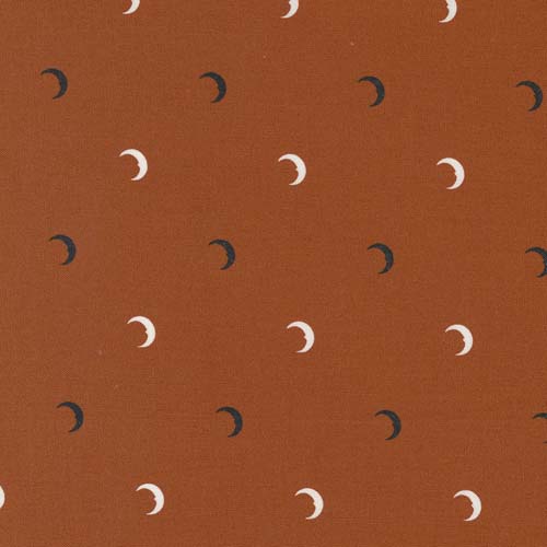 Spellbound - Mini Moons - Spice - black & white moons on orange