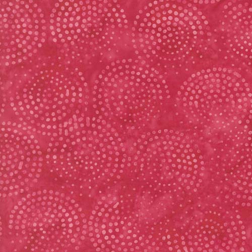 Echo Batiks - Dots - Scarlet Swirl -  red dots in circles on red