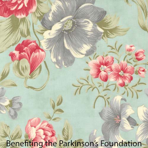 Collections Etchings - Bold Blossoms - Aqua - large floral on aqua