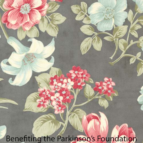 Collections Etchings - Bold Blossoms - Charcoal - large floral on gray