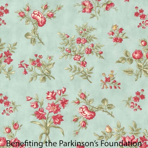 Collections Etchings -Grateful Garden - Aqua - tossed floral on aqua