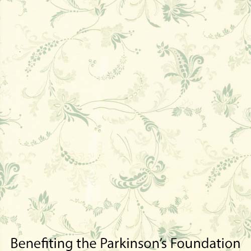 Collections Etchings - Serene Scroll - Parchment/Aqua - aqua scroll on cream