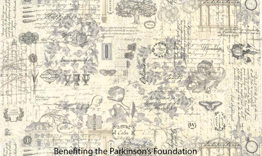 Collections Etchings - Collage- Parchment - text & floral collage on cream