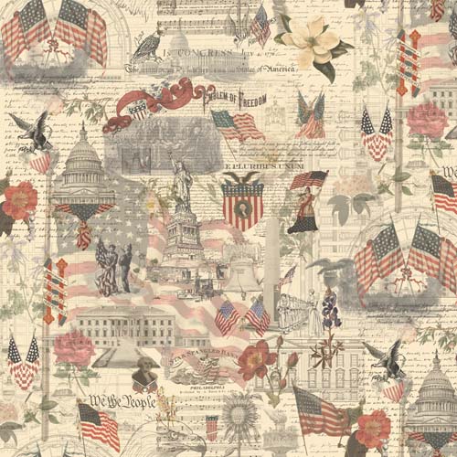 3 Sisters Patriotic - American Patriotic - Porcelain - collage