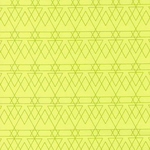 Rainbow Sherbet - Triangled Geometrics - Key Lime- interlocking triangles on lim