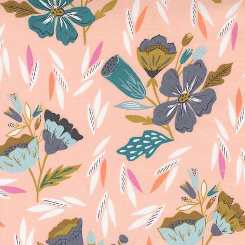 Songbook A New Page - Overjoyed - Pink - large floral on coral pink