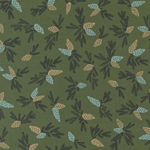 Good News Great Joy - Pinecone Bough - Pine -  pinecones on dark green