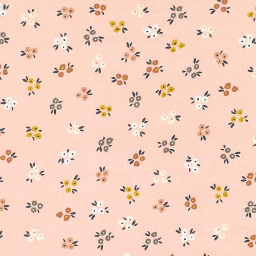 Dawn on the Prairie - Sweet Ditsy - Carnation- multicolored flowers on pink