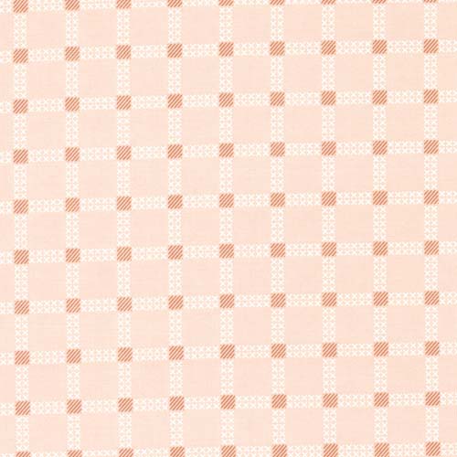 Dawn on the Prairie - Stitch Check - Carnation- white & rust check on pink