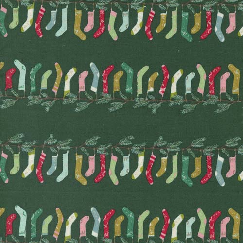 Cozy Wonderland - Stocking Stripe - Pine - Fancy That Design