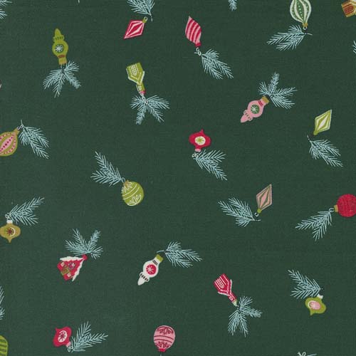 Cozy Wonderland - Vintage Baubles - Pine - Ornaments on green-FancyThatDesign