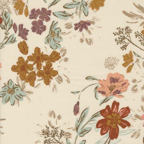 Foraged Found - Harvest Bloom- Eggshell - multi colored floral on natural