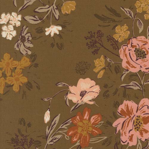 Foraged Found - Harvest Bloom- Cocoa - multicolor floral on brown