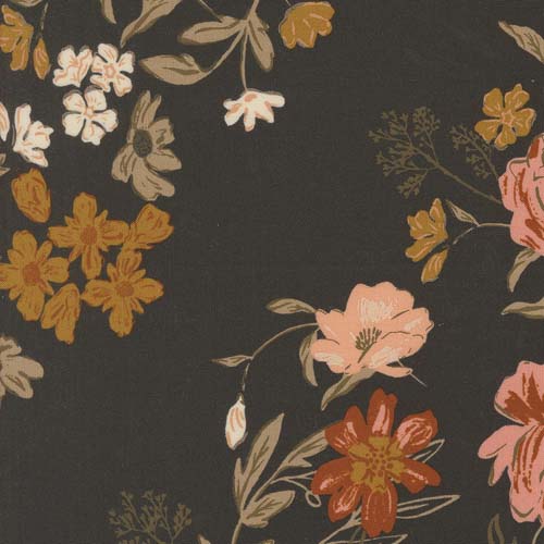 Foraged Found - Harvest Bloom- Iron - multicolor floral on soft black
