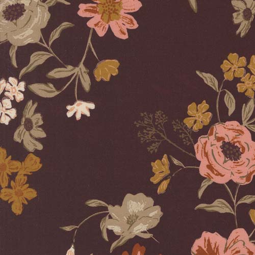 Foraged Found - Harvest Bloom- Merlot - multicolor floral on burgundy