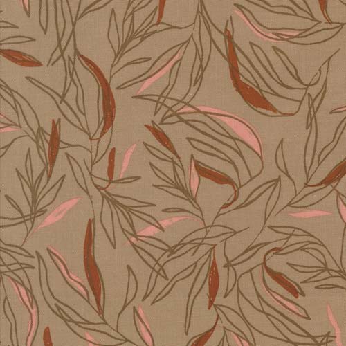 Foraged Found - Loose Leaf - Mushroom - leaf sketch on light brown