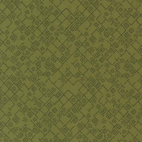 Foraged Found - Fractured Weave - Fern - tone on tone green floral lattice