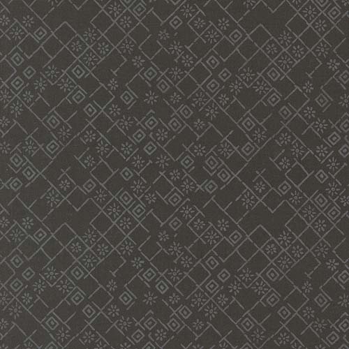 Foraged Found - Fractured Weave - Iron - tone on tone soft black floral lattice