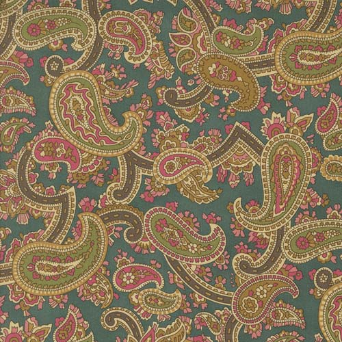 Collections For A Cause Unity- Paisley - Twilight- pink, green paisley on teal