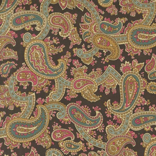 Collections For A Cause Unity- Paisley - Chocolate- pink,teal paisley on brown