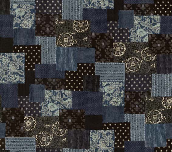 Yukata Boro - Neibi - Japanese patchwork - Blue and Natural by Debbie Maddy