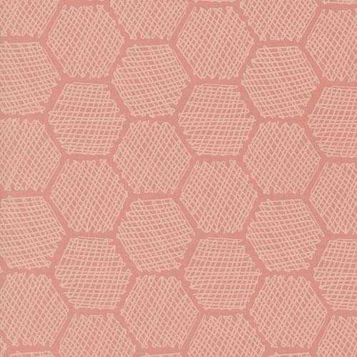 Bee Garden - Honeycomb- Carnation - pink honeycombs on pink