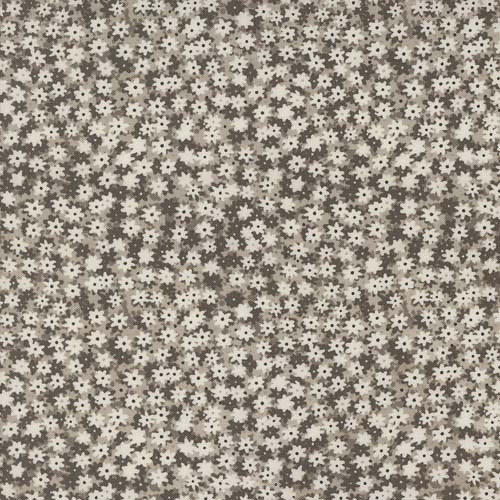 Bee Garden - Floral Phase - Silver - tiny gray flowers on gray