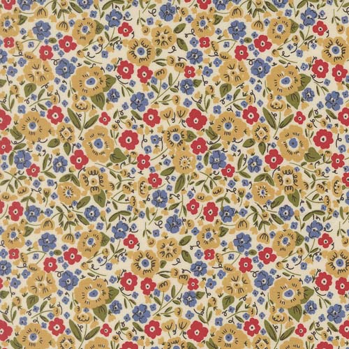 The Henhouse - Small Calico -Tomato - yellow, red & blue floral by Gingiber