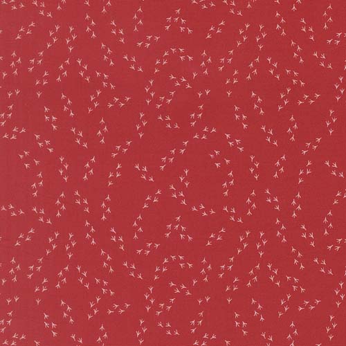 The Henhouse - Chicken Feet -Barn Red - white chicken tracks on red by Gingiber