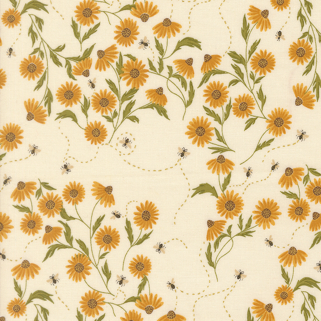 Ladybug Whimsy Metallic - Coneflowers - Eggshell