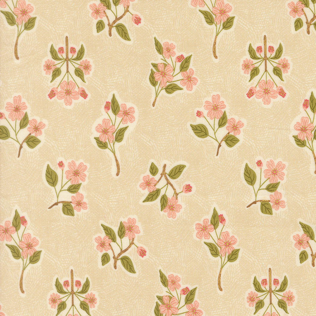 Ladybug Whimsy Metallic - Apple Blossoms - Natural